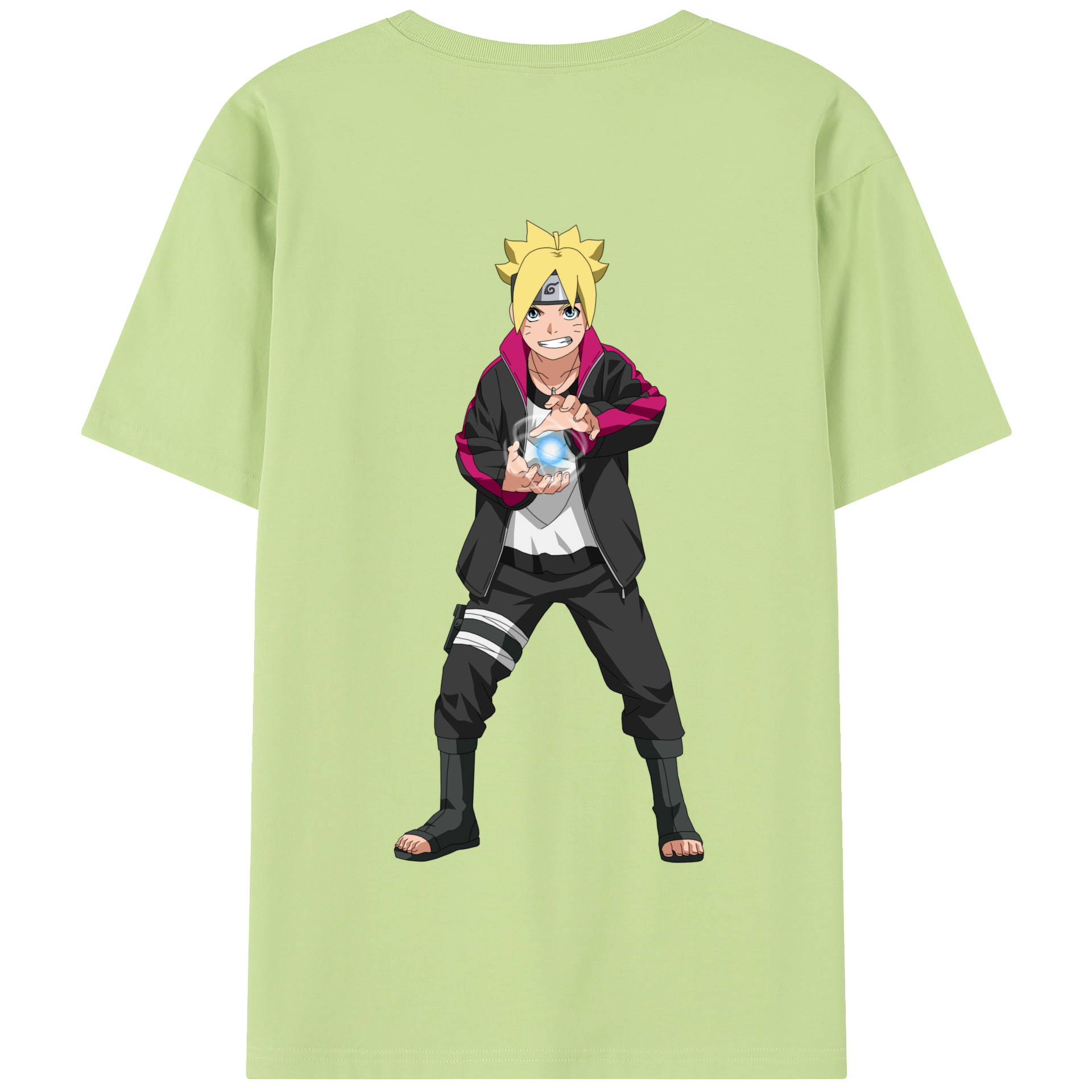 （画像用） NARUTO -ナルト- うずまき ボルト Uzumaki Boruto 綿100％半袖Tシャツ（背面プリント）